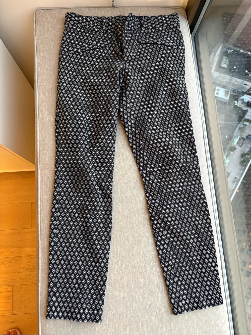 GAP Black Skinny Jeans with White Diamond Print